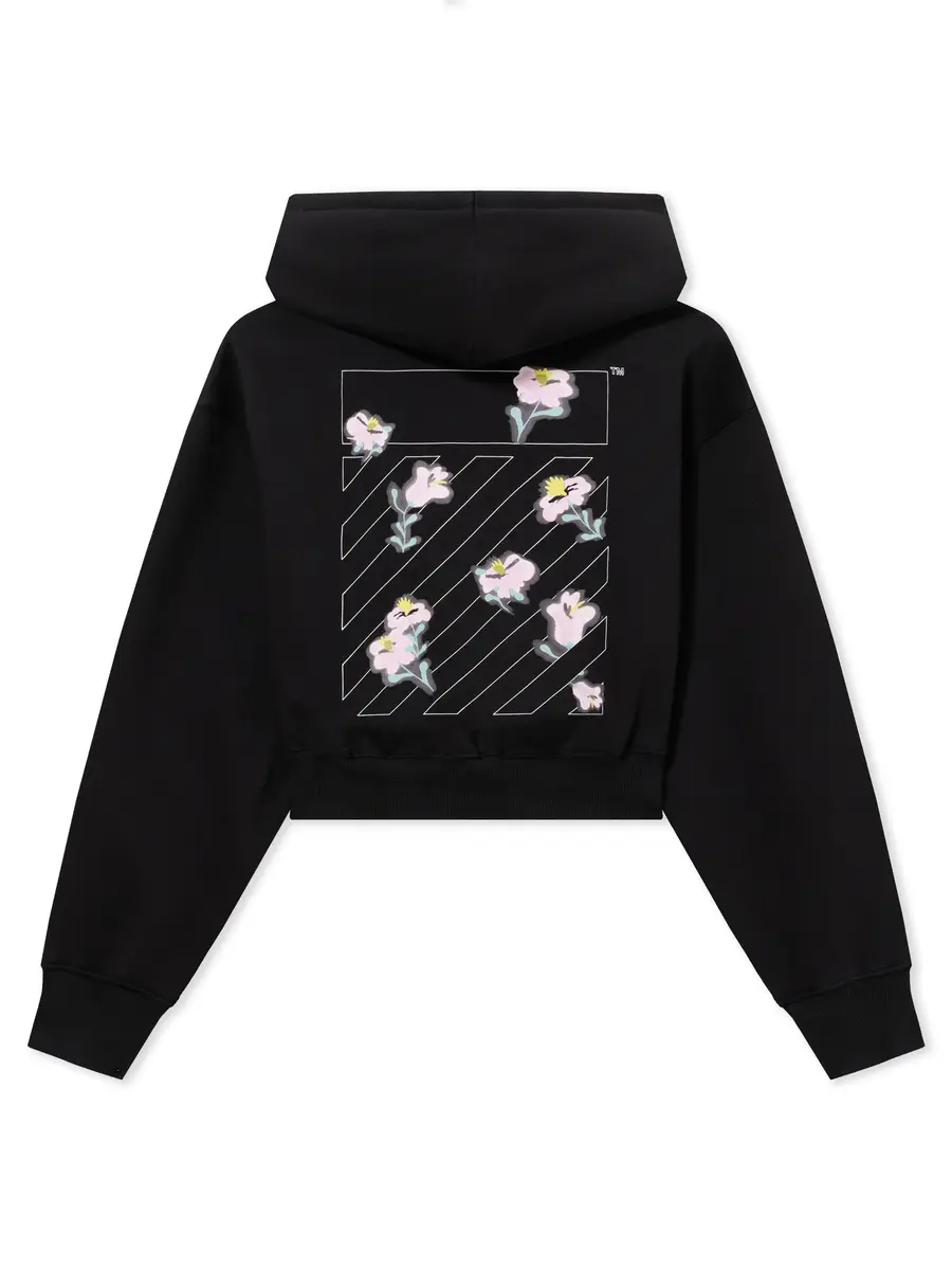 Off-White L/AB Crystal Embellished Cropped Hoodie