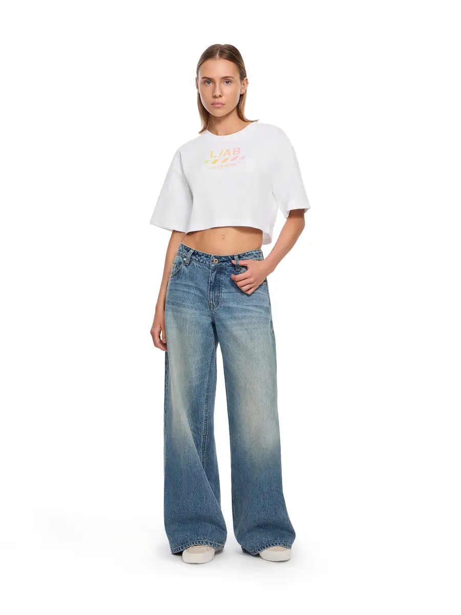Off-White L/AB Gradient Logo Cropped T-Shirt | Thumbnail 2 Off-White L/AB Gradient Logo Cropped T-Shirt | Thumbnail 2