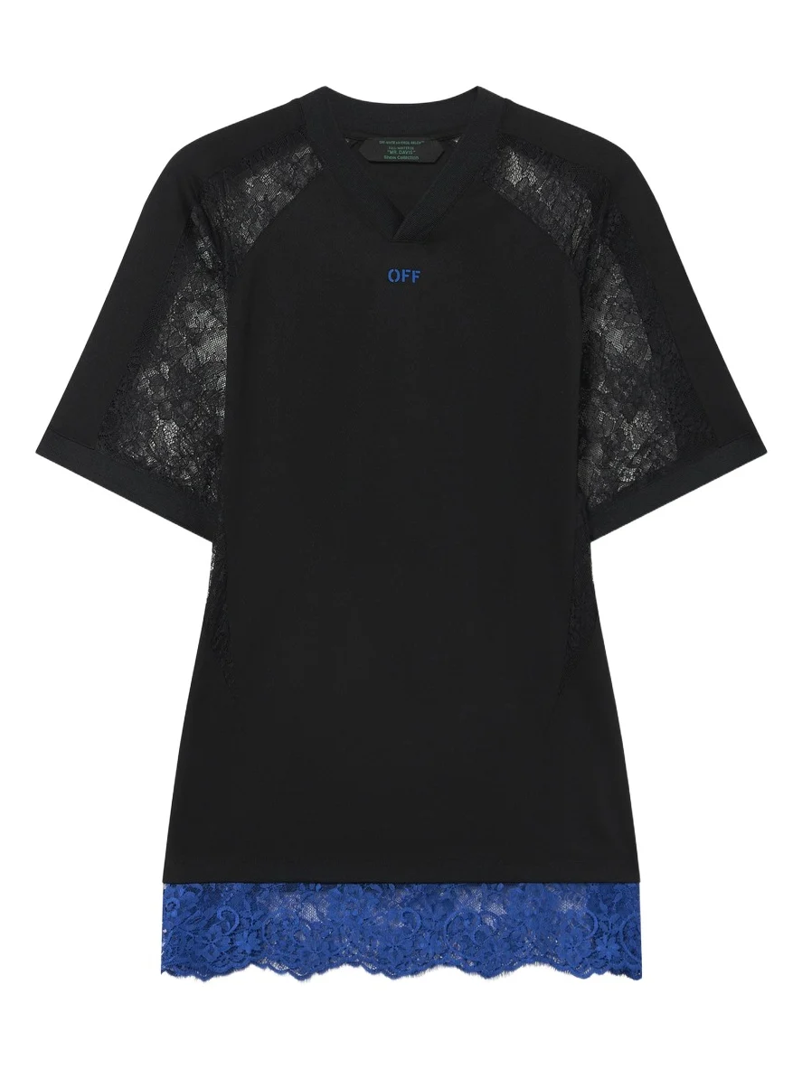 Off-White Lace Soccer T-Shirt Dress
