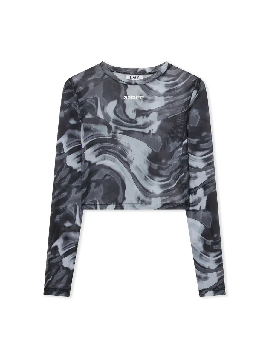 Off-White L/AB Mesh Printed Crop Top | Thumbnail 2
