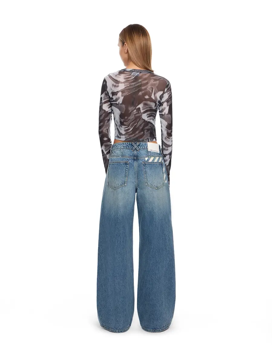Off-White L/AB Mesh Printed Crop Top | Thumbnail 4