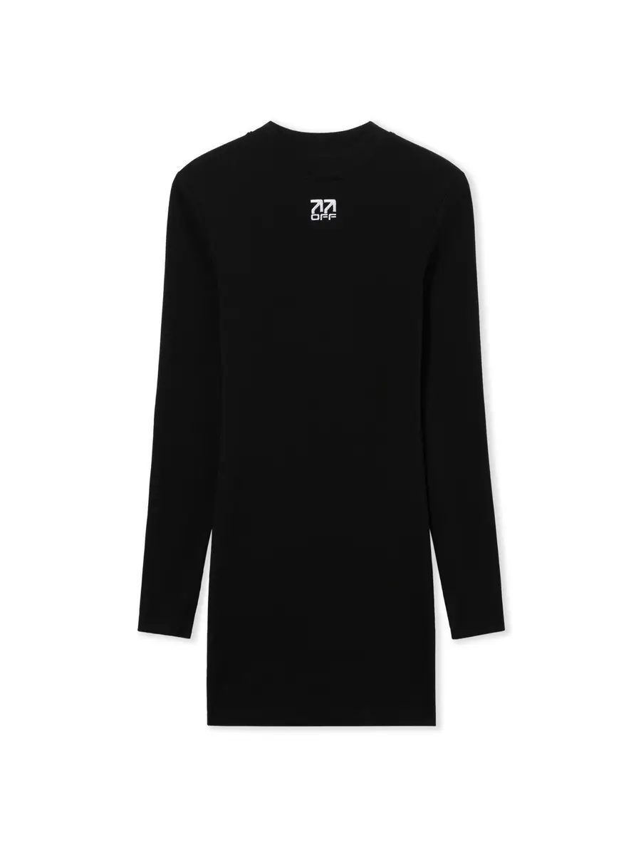 Off-White L/AB Long-Sleeved Fitted Rib Dress | Thumbnail 2 Off-White L/AB Long-Sleeved Fitted Rib Dress | Thumbnail 2