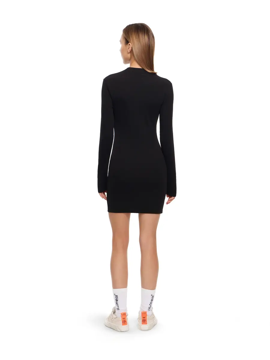 Off-White L/AB Long-Sleeved Fitted Rib Dress | Thumbnail 4 Off-White L/AB Long-Sleeved Fitted Rib Dress | Thumbnail 4