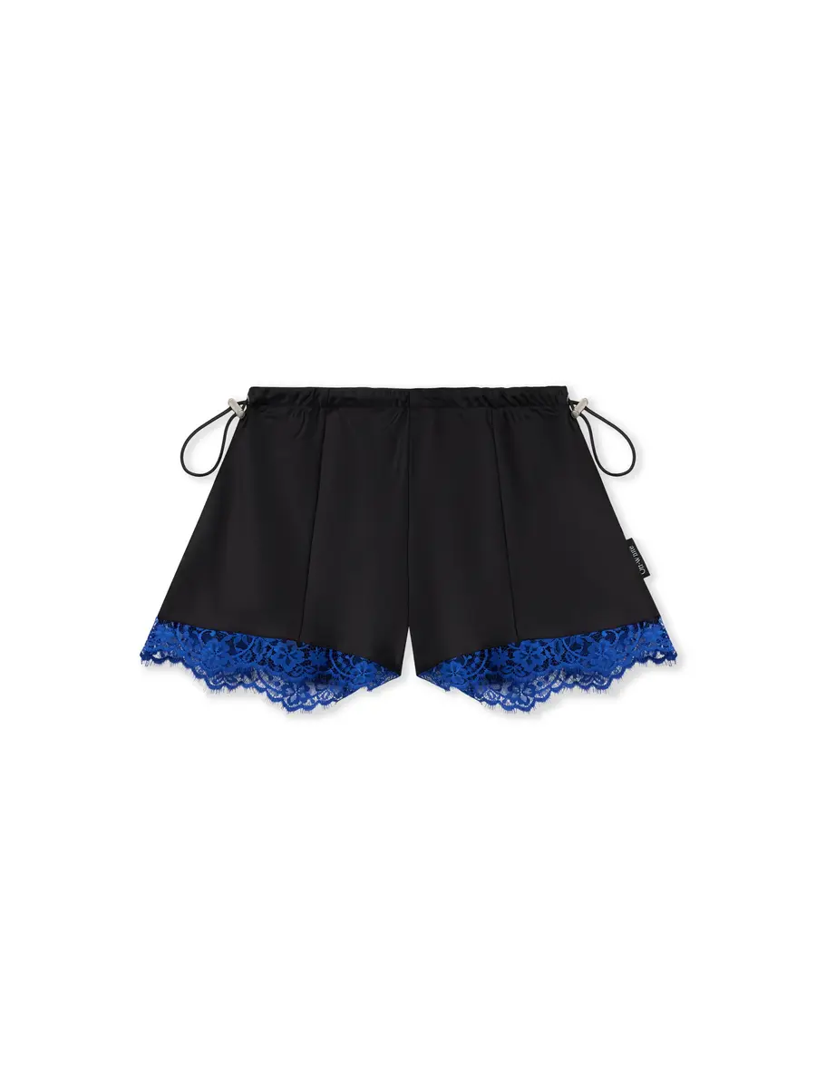 Off-White Satin Lace Slip Shorts