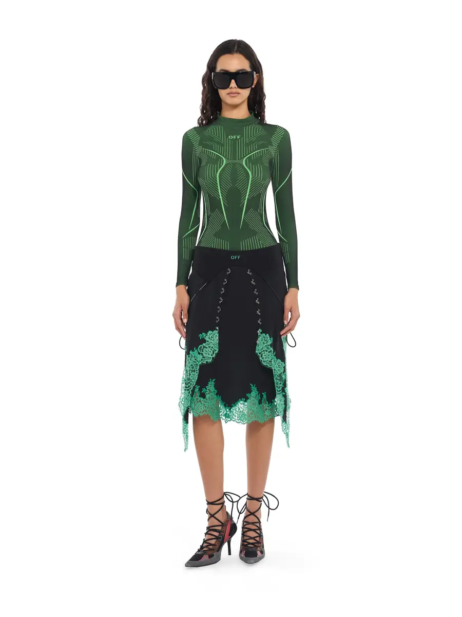 Off-White Silk Lingerie Corset Midi Skirt | Thumbnail 2 Off-White Silk Lingerie Corset Midi Skirt | Thumbnail 2