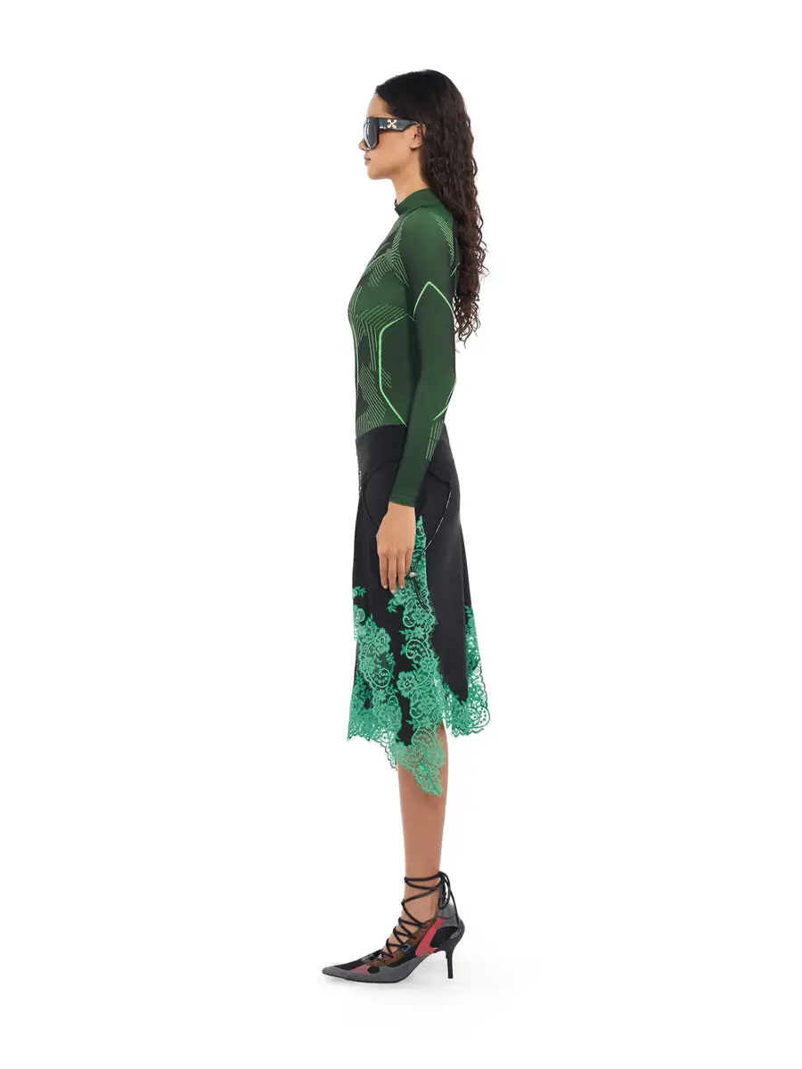 Off-White Silk Lingerie Corset Midi Skirt | Thumbnail 3 Off-White Silk Lingerie Corset Midi Skirt | Thumbnail 3