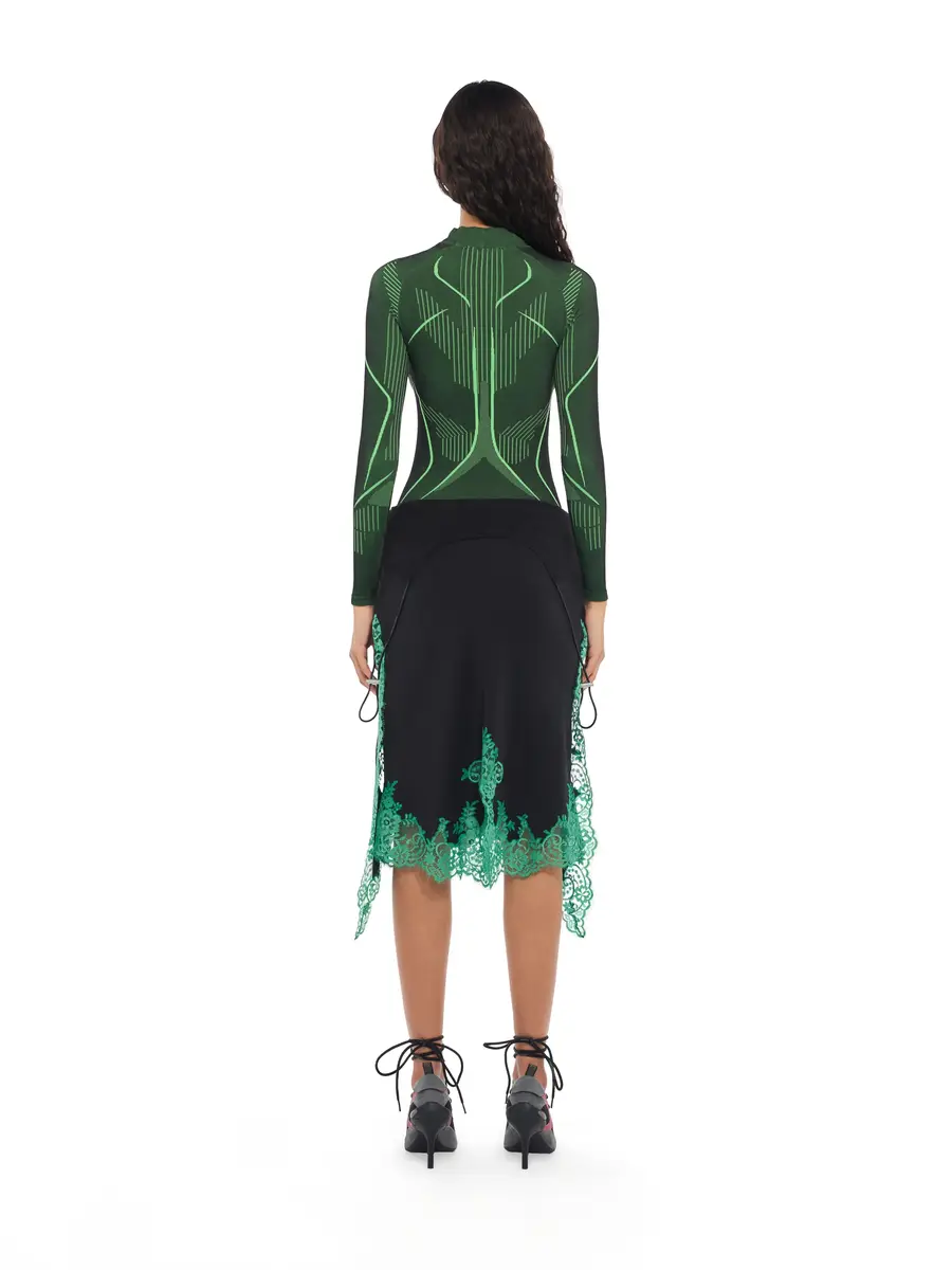 Off-White Silk Lingerie Corset Midi Skirt | Thumbnail 4 Off-White Silk Lingerie Corset Midi Skirt | Thumbnail 4