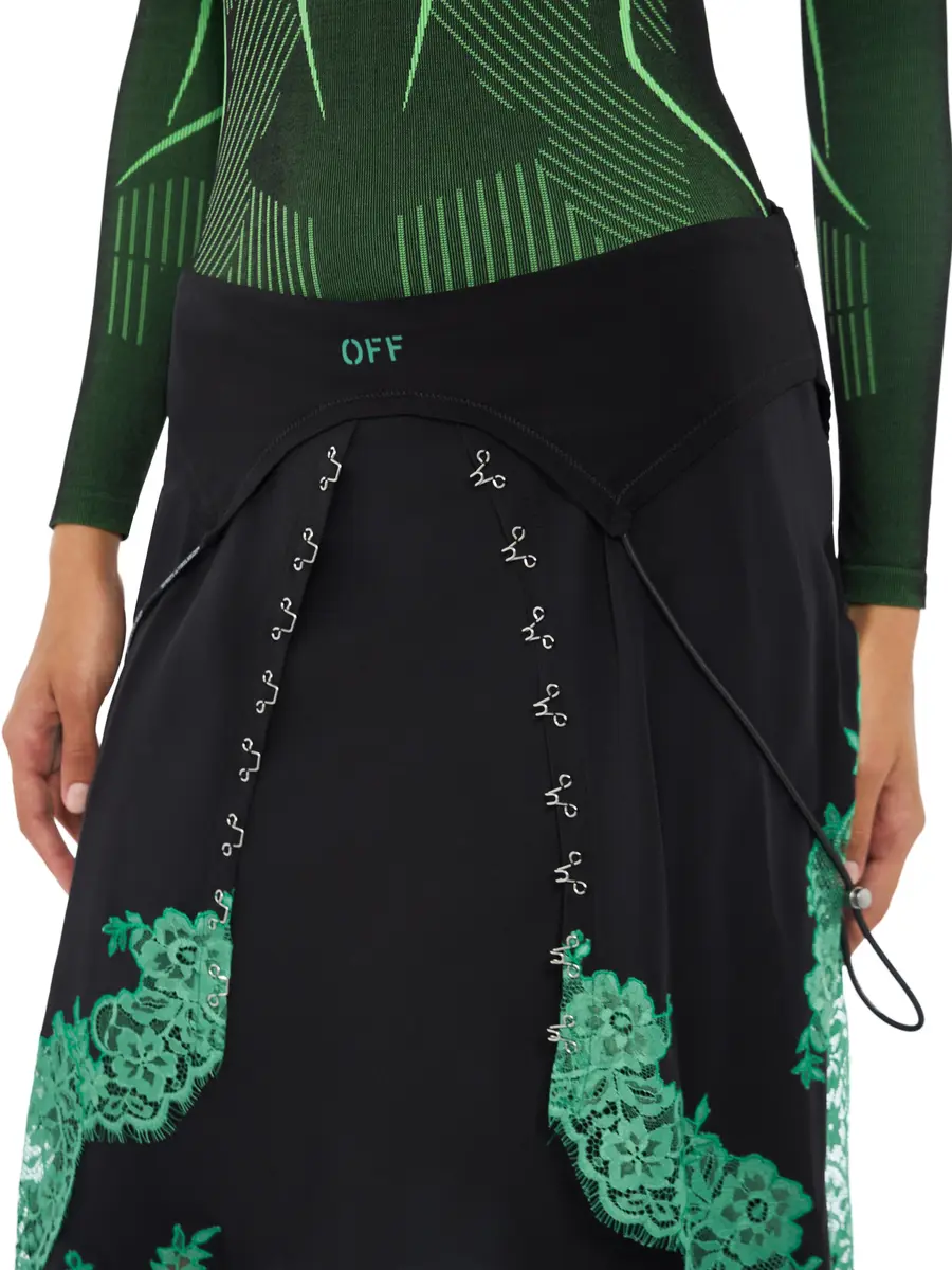 Off-White Silk Lingerie Corset Midi Skirt | Thumbnail 5 Off-White Silk Lingerie Corset Midi Skirt | Thumbnail 5