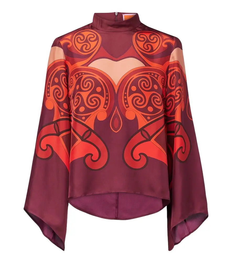 La DoubleJ Make An Exit printed silk twill top