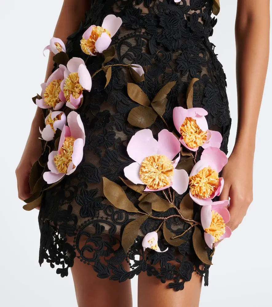 Oscar de la Renta Floral-appliqué guipure lace bustier dress | Thumbnail 5 Oscar de la Renta Floral-appliqué guipure lace bustier dress | Thumbnail 5