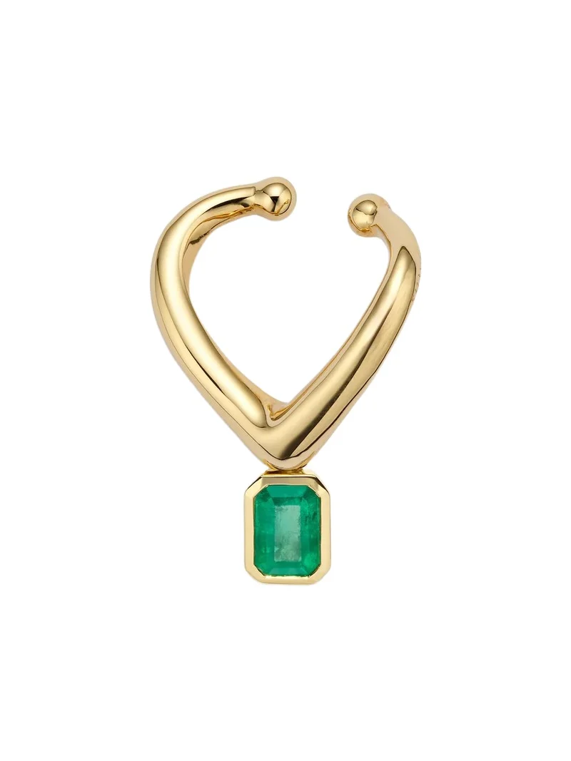 SHAY JEWELRY Zar 18kt gold ear cuff with emerald