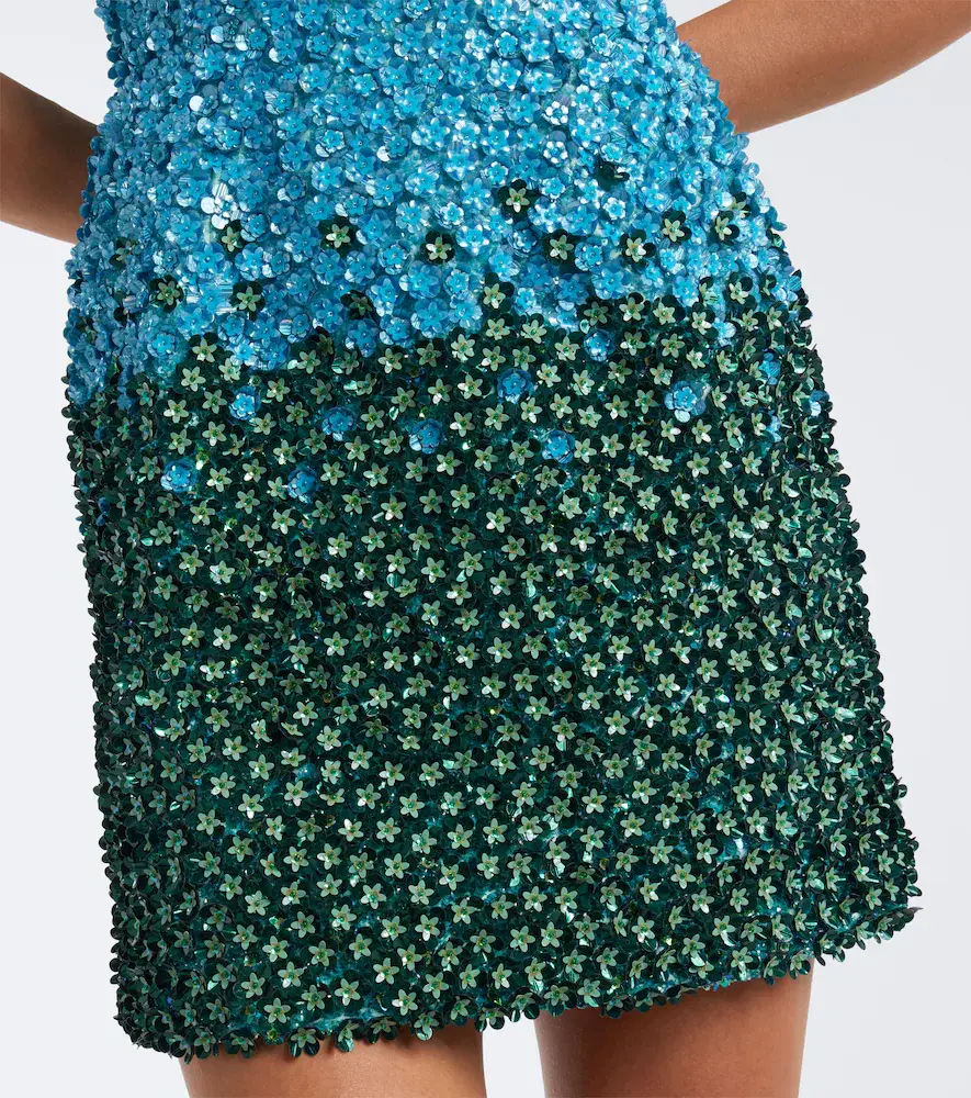 LA FUORI Là Fuori Embellished floral silk minidress | Thumbnail 2