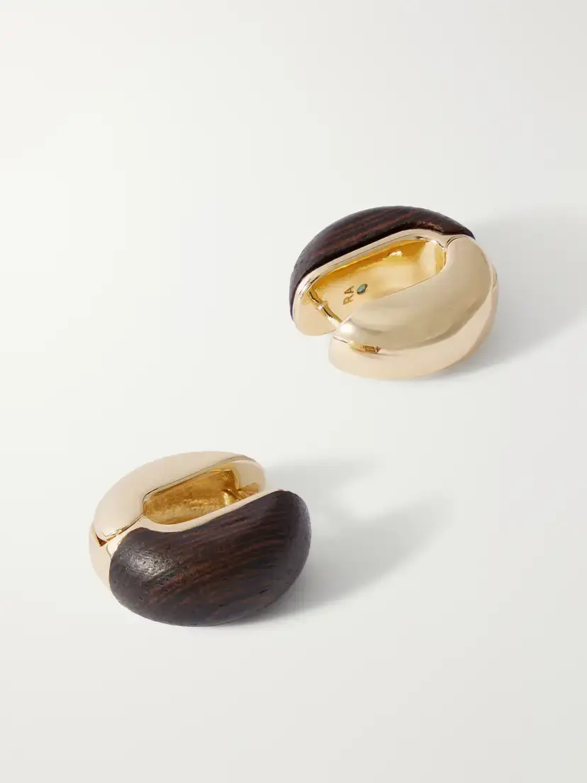 Roxanne Assoulin The Simple Wood Chubbie Gold-tone Earrings | Thumbnail 3