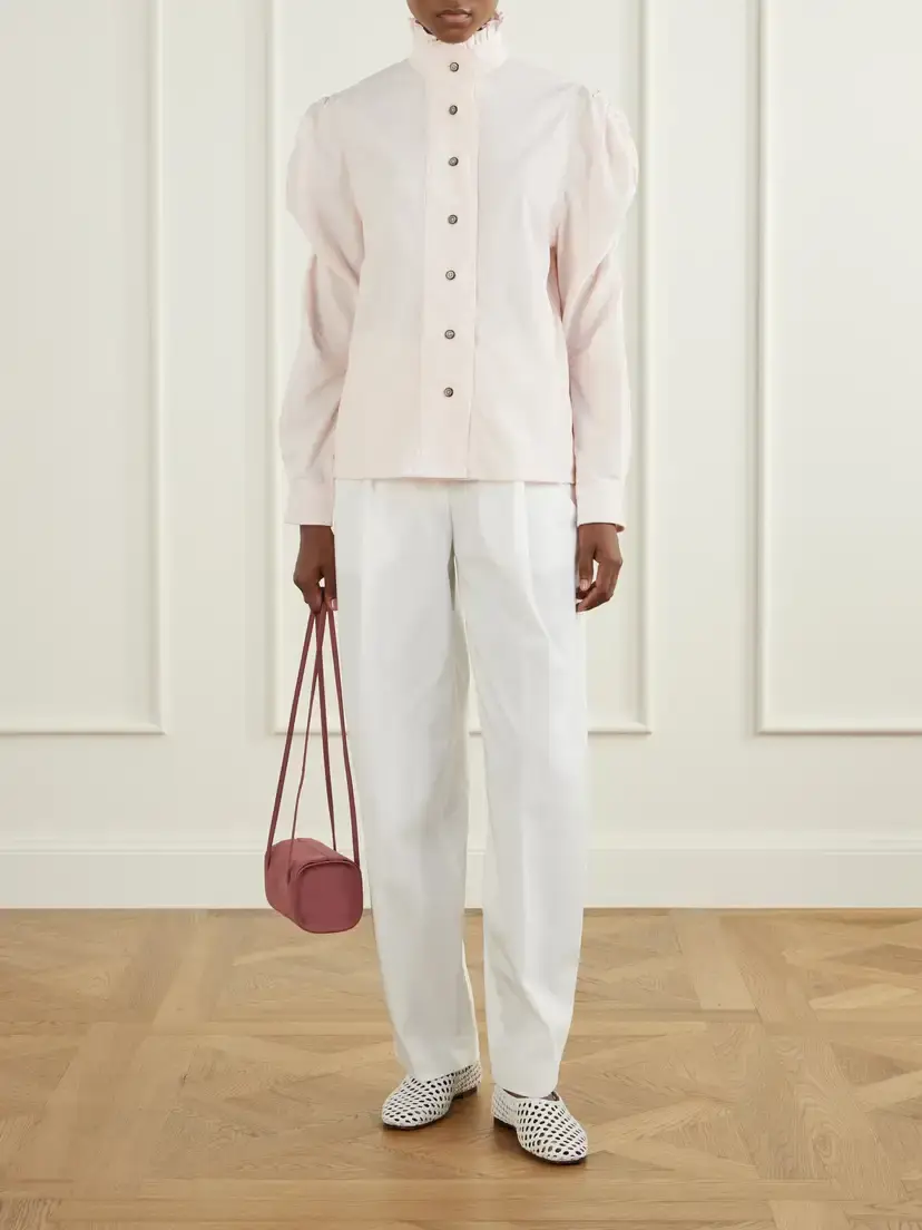 Thierry Colson Wind Gathered Cotton And Wool-blend Corduroy Blouse | Thumbnail 2 Thierry Colson Wind Gathered Cotton And Wool-blend Corduroy Blouse | Thumbnail 2