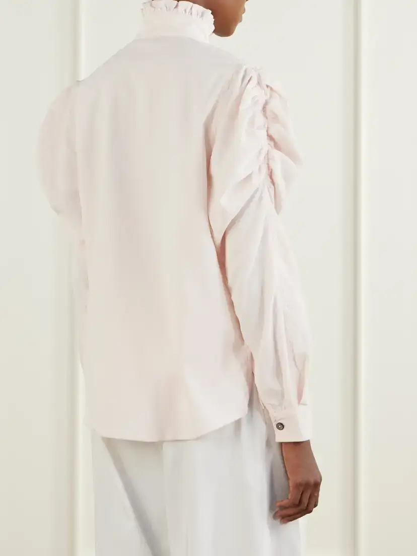 Thierry Colson Wind Gathered Cotton And Wool-blend Corduroy Blouse | Thumbnail 3 Thierry Colson Wind Gathered Cotton And Wool-blend Corduroy Blouse | Thumbnail 3