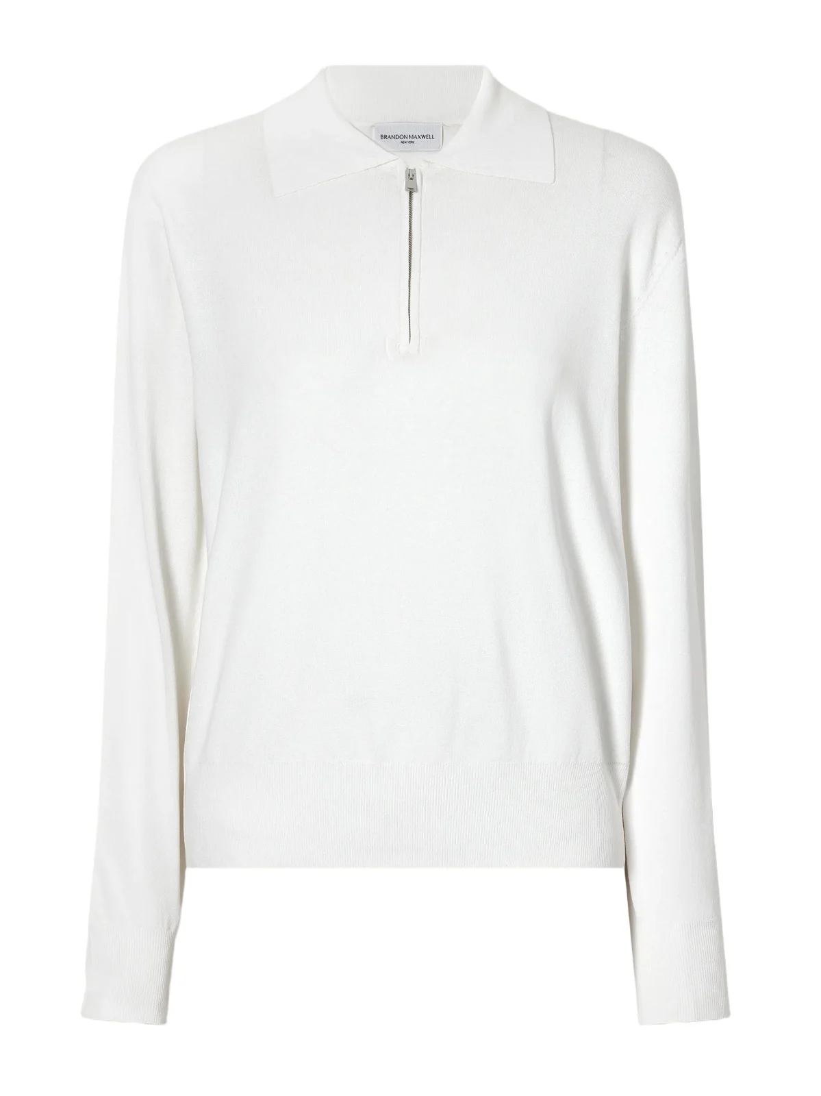 Brandon Maxwell The Keaton Jersey Half-zip Sweater