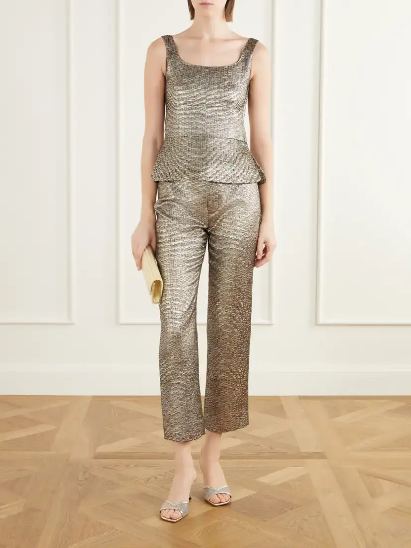 LIBEROWE Lillian Textured Metallic Jacquard Slim-fit Pants | Thumbnail 2 LIBEROWE Lillian Textured Metallic Jacquard Slim-fit Pants | Thumbnail 2