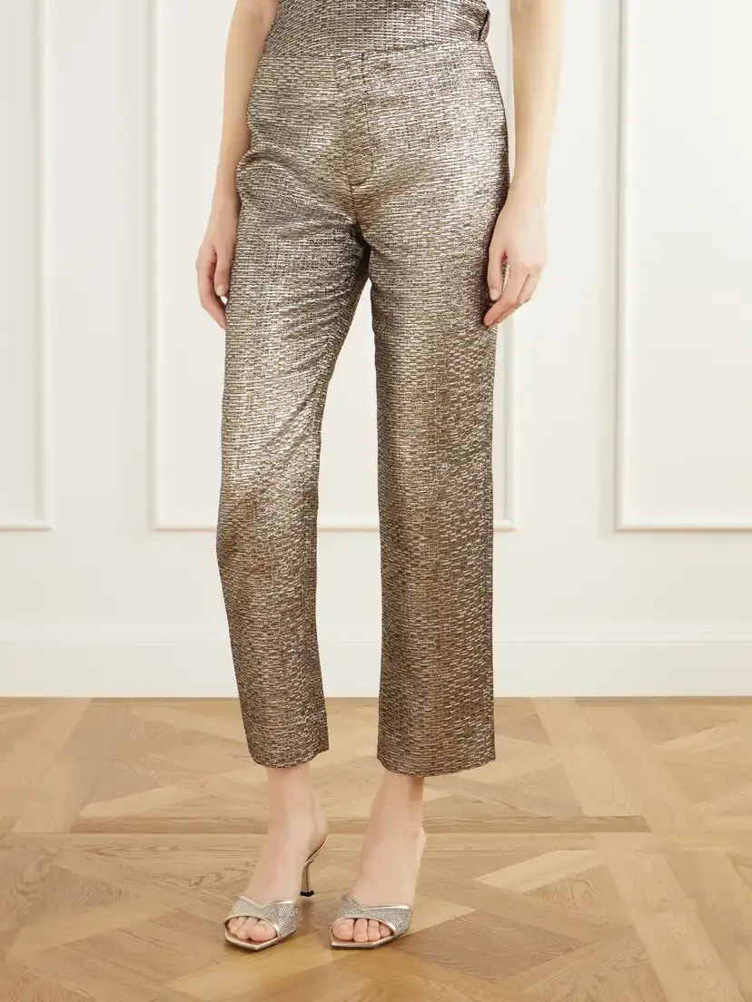 LIBEROWE Lillian Textured Metallic Jacquard Slim-fit Pants | Thumbnail 3 LIBEROWE Lillian Textured Metallic Jacquard Slim-fit Pants | Thumbnail 3