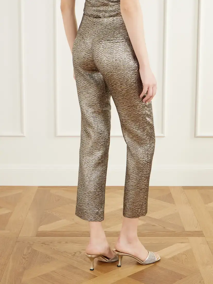 LIBEROWE Lillian Textured Metallic Jacquard Slim-fit Pants | Thumbnail 4 LIBEROWE Lillian Textured Metallic Jacquard Slim-fit Pants | Thumbnail 4