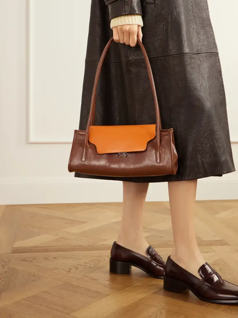 Marni Trunkette Two-tone Crinkled Leather Shoulder Bag | Thumbnail 3