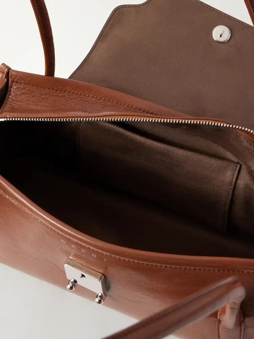 Marni Trunkette Two-tone Crinkled Leather Shoulder Bag | Thumbnail 6