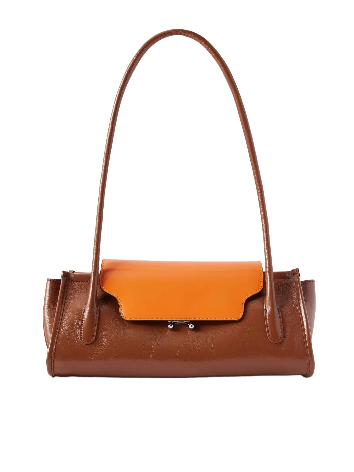 Marni Trunkette Two-tone Crinkled Leather Shoulder Bag