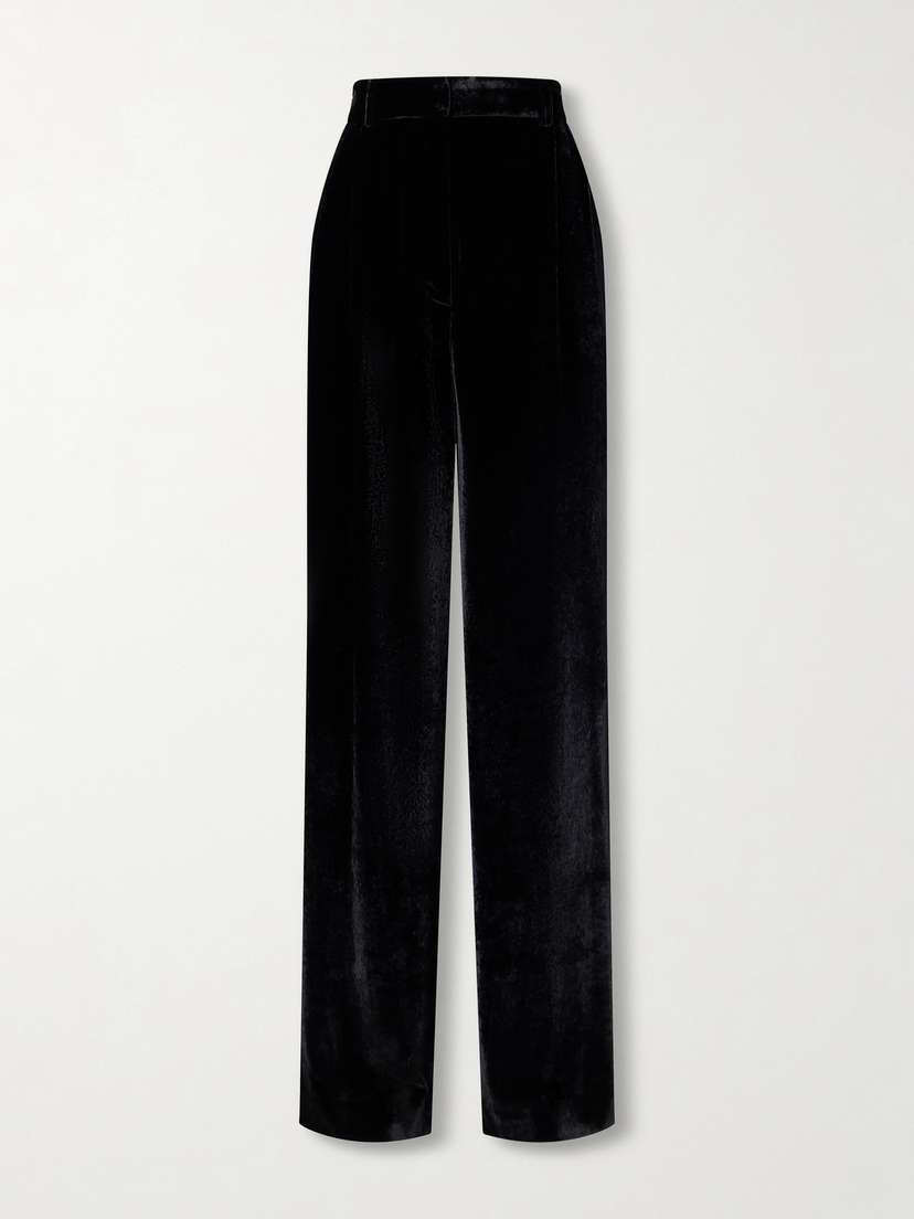 Pleated Velvet Wide-leg Pants Pleated Velvet Wide-leg Pants