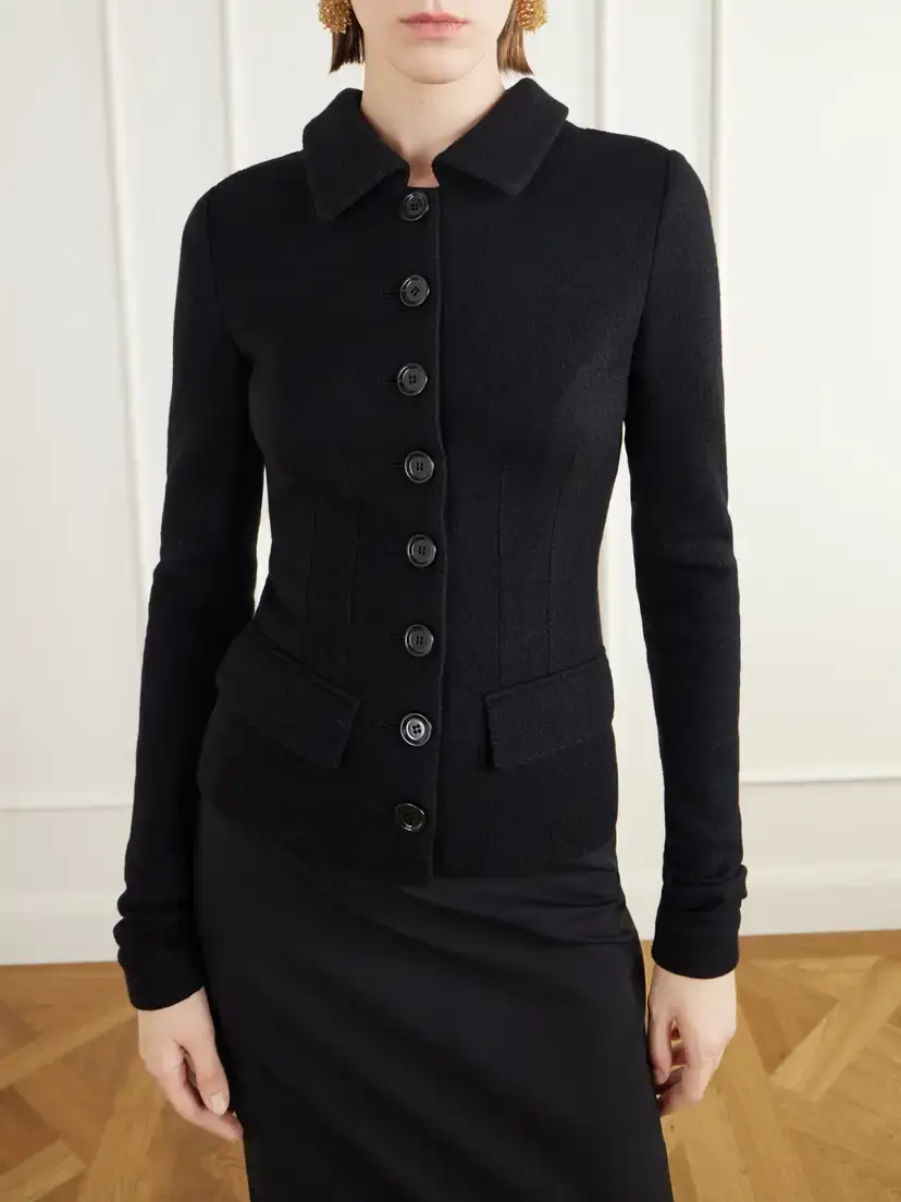 Dolce & Gabbana Darted Wool-felt Jacket | Thumbnail 3 Dolce & Gabbana Darted Wool-felt Jacket | Thumbnail 3
