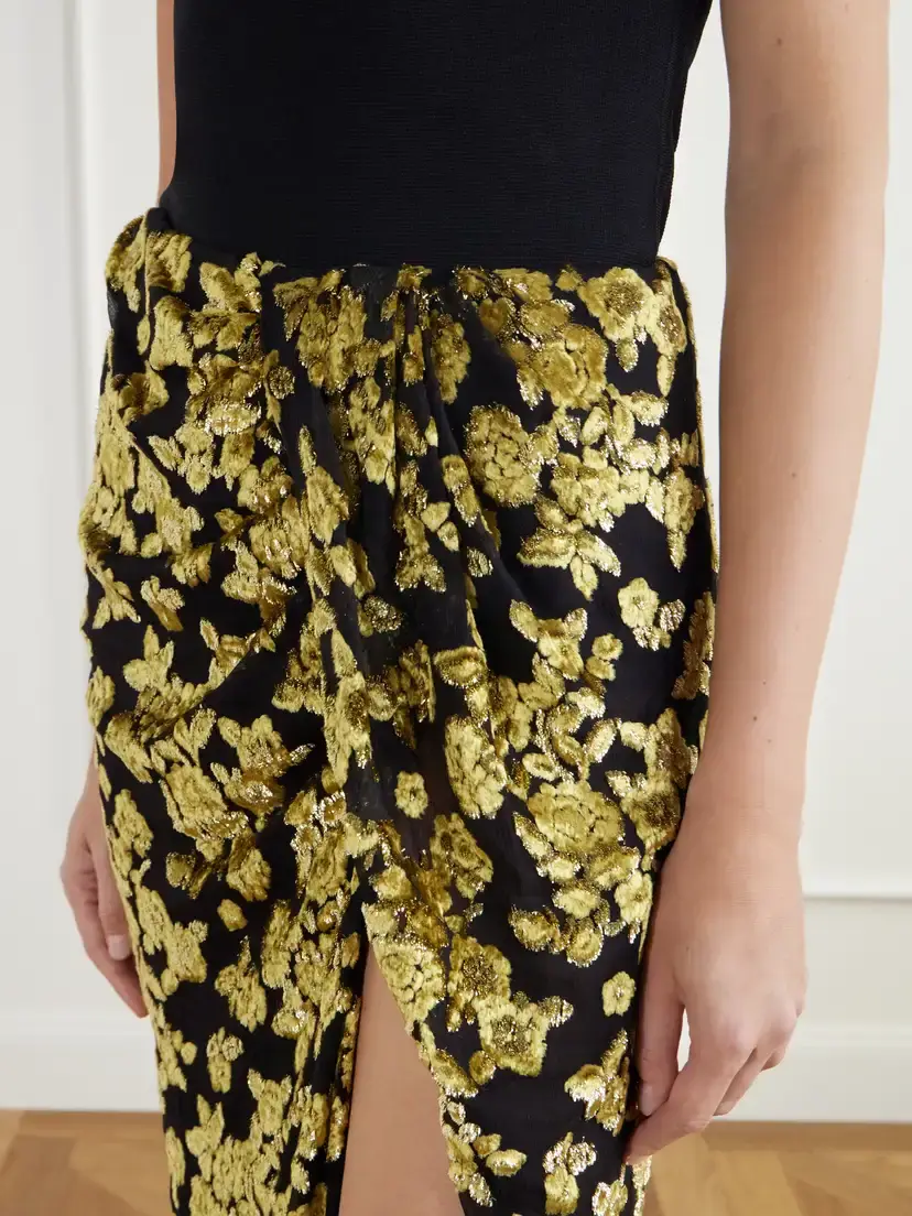 Balmain Gathered Devoré-velvet Maxi Skirt | Thumbnail 5 Balmain Gathered Devoré-velvet Maxi Skirt | Thumbnail 5