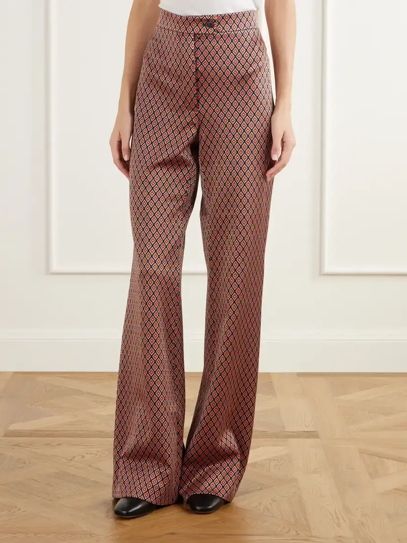 Giuliva Heritage The Laura Slim-fit Diamond-jacquard Stretch-jersey Flared Pants | Thumbnail 3 Giuliva Heritage The Laura Slim-fit Diamond-jacquard Stretch-jersey Flared Pants | Thumbnail 3