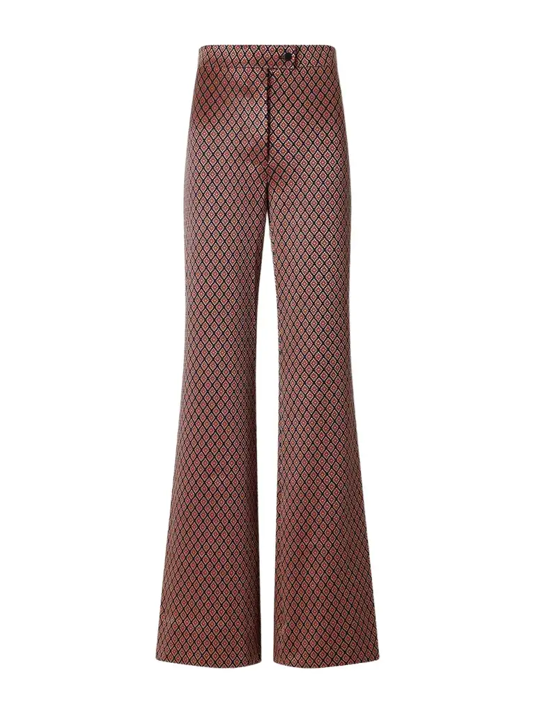 Giuliva Heritage The Laura Slim-fit Diamond-jacquard Stretch-jersey Flared Pants