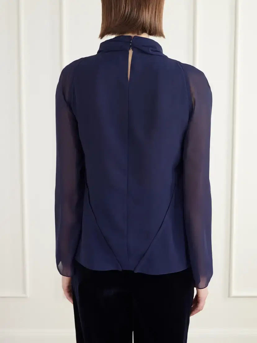 Altuzarra Cara Draped Georgette Blouse | Thumbnail 4 Altuzarra Cara Draped Georgette Blouse | Thumbnail 4