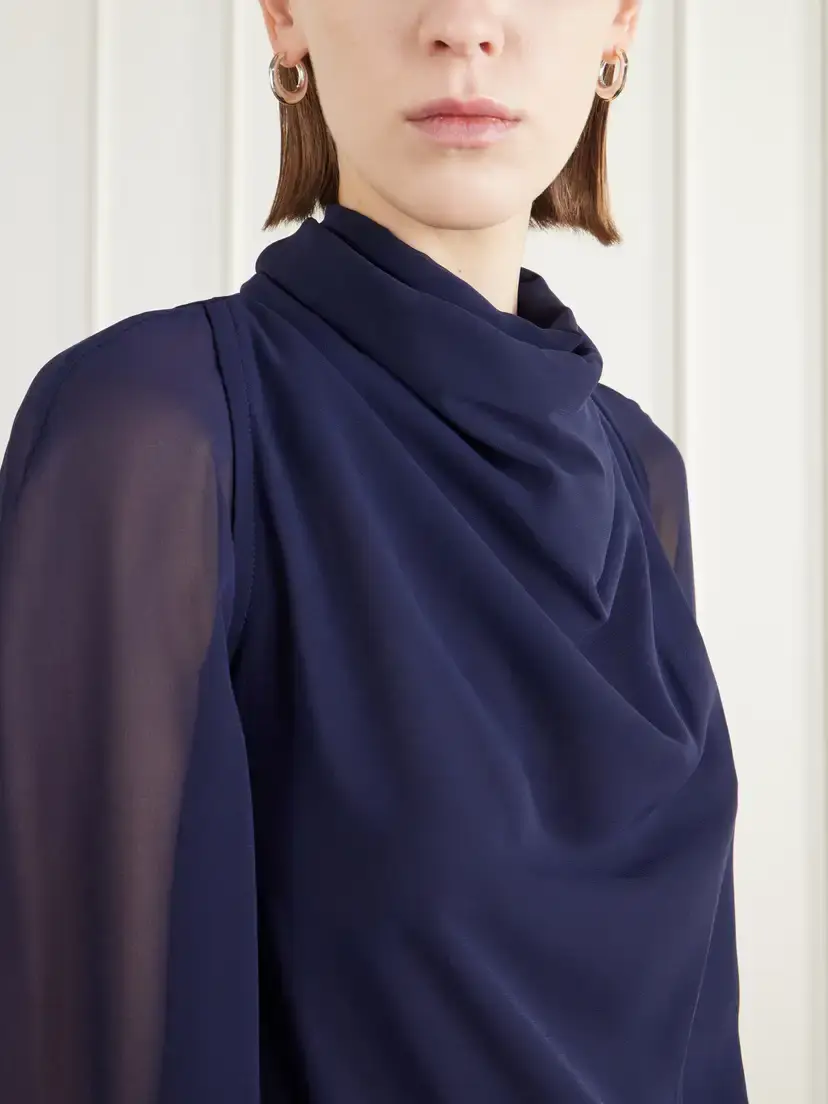 Altuzarra Cara Draped Georgette Blouse | Thumbnail 5 Altuzarra Cara Draped Georgette Blouse | Thumbnail 5