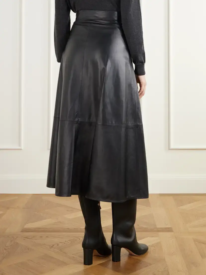 Giuliva Heritage The Ada Paneled Leather Midi Skirt | Thumbnail 4 Giuliva Heritage The Ada Paneled Leather Midi Skirt | Thumbnail 4