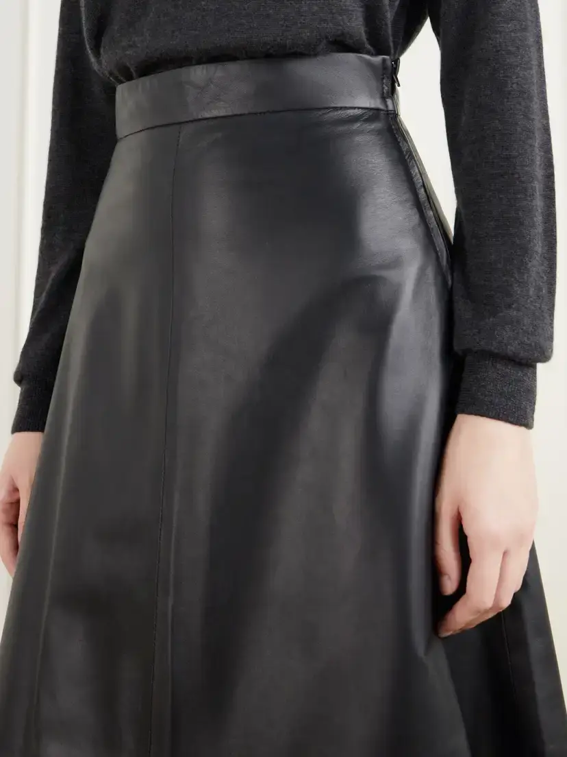 Giuliva Heritage The Ada Paneled Leather Midi Skirt | Thumbnail 5 Giuliva Heritage The Ada Paneled Leather Midi Skirt | Thumbnail 5