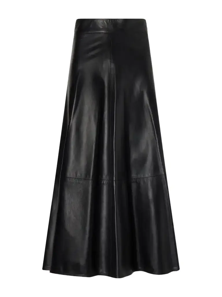 Giuliva Heritage The Ada Paneled Leather Midi Skirt