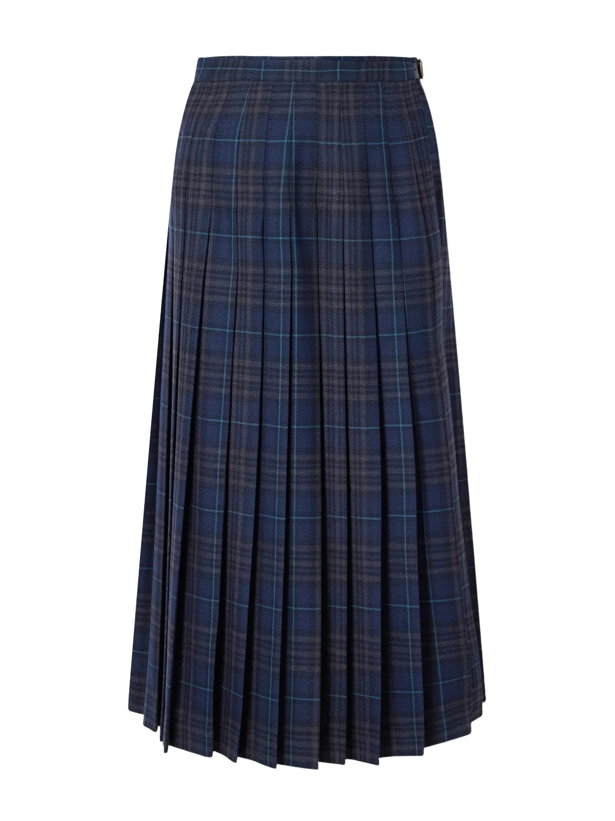 Elydia Belted Pleated Checked Wool-blend Twill Midi Skirt Elydia Belted Pleated Checked Wool-blend Twill Midi Skirt