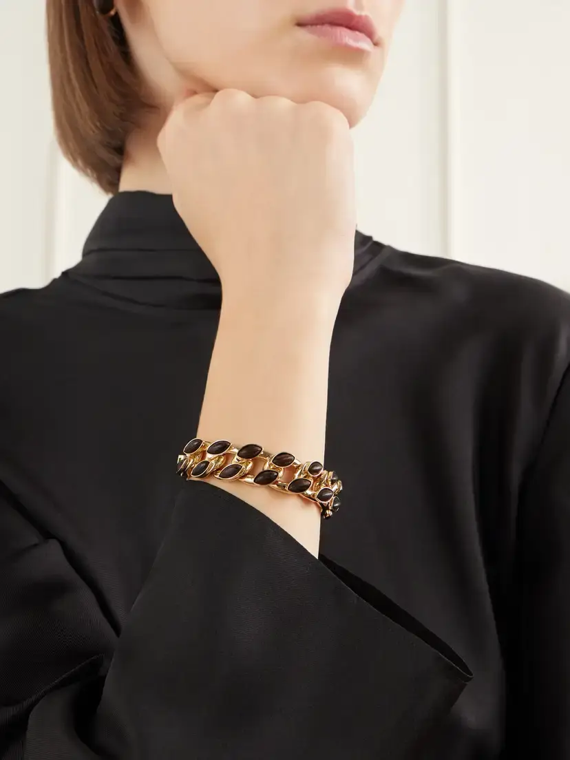 Roxanne Assoulin The Studded Wood Link Gold-tone Bracelet | Thumbnail 2