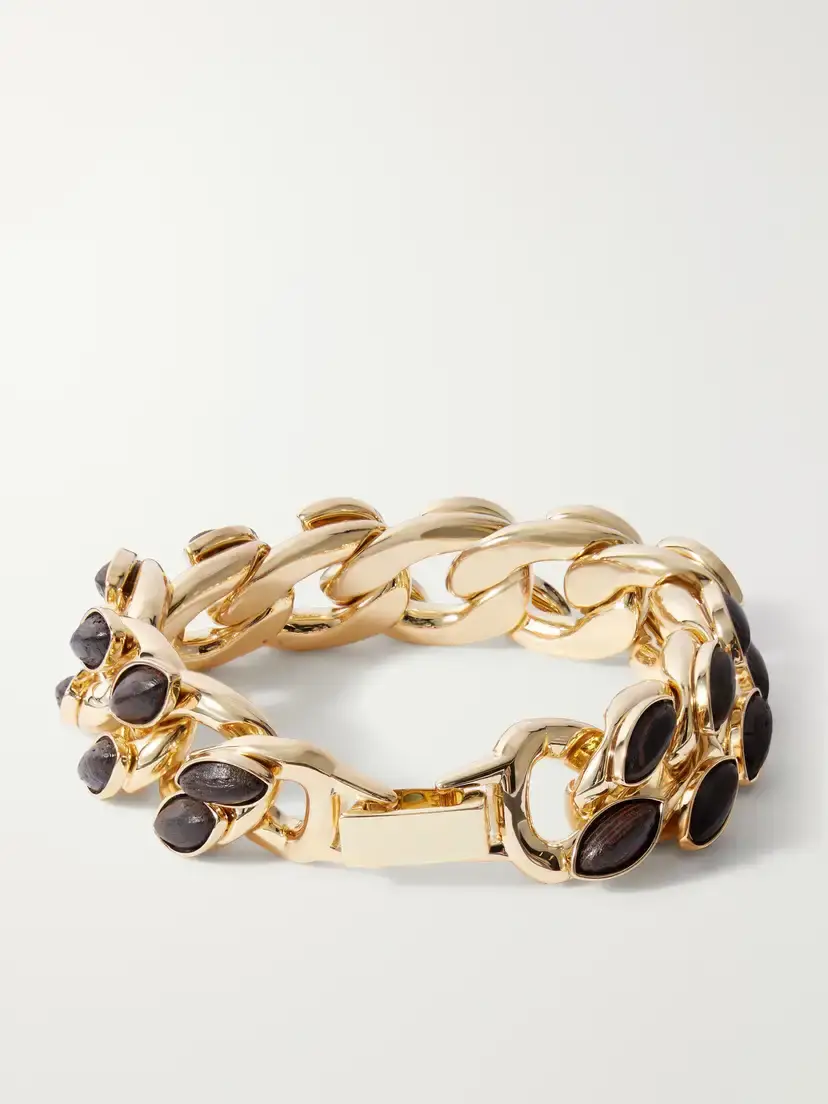 Roxanne Assoulin The Studded Wood Link Gold-tone Bracelet | Thumbnail 3