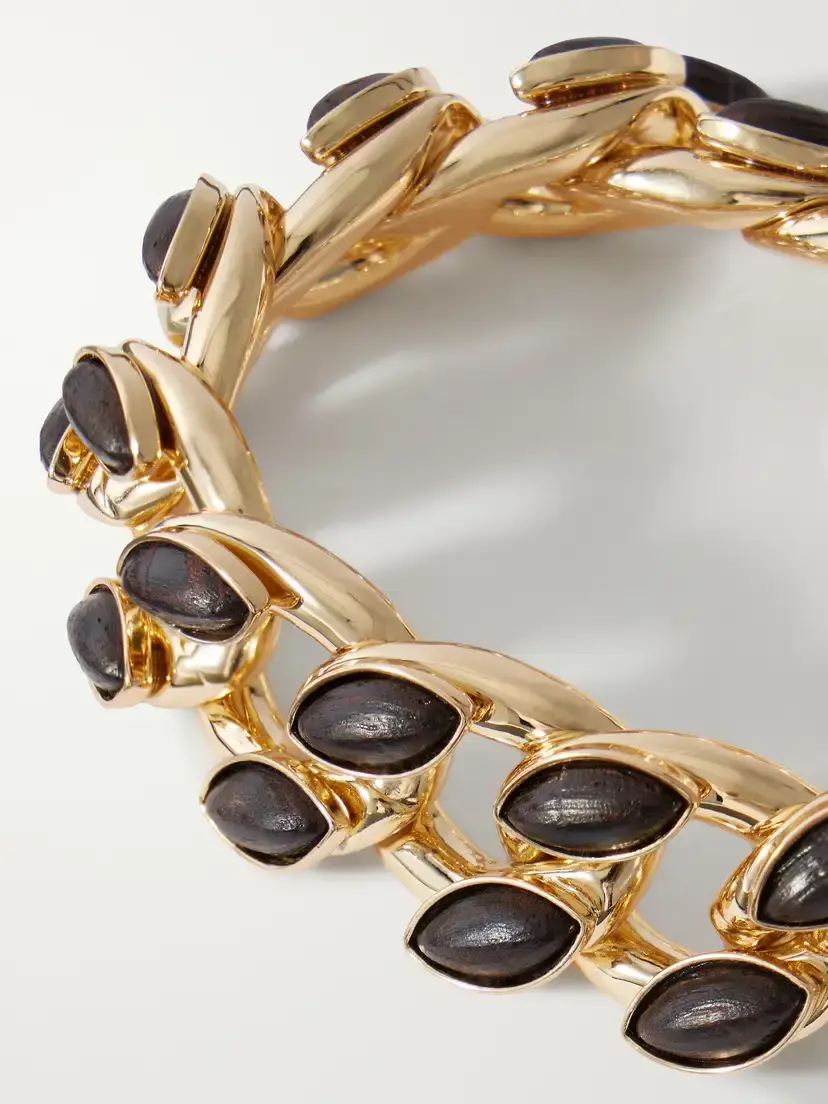 Roxanne Assoulin The Studded Wood Link Gold-tone Bracelet | Thumbnail 4