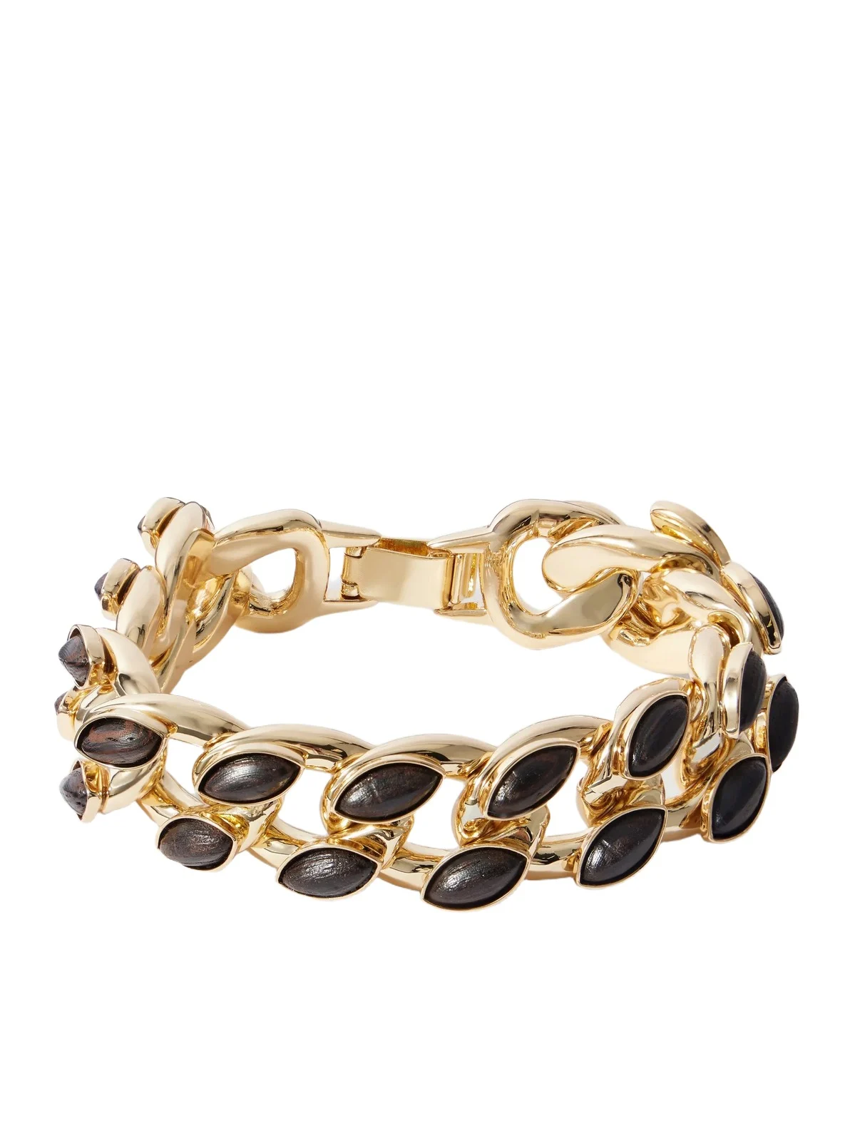 Roxanne Assoulin The Studded Wood Link Gold-tone Bracelet
