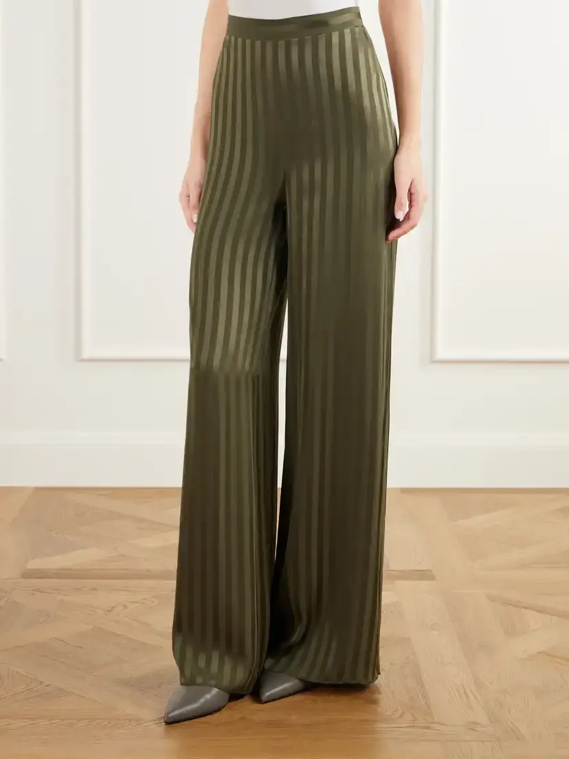 Giuliva Heritage The Amanda Striped Silk-jacquard Wide-leg Pants | Thumbnail 3 Giuliva Heritage The Amanda Striped Silk-jacquard Wide-leg Pants | Thumbnail 3