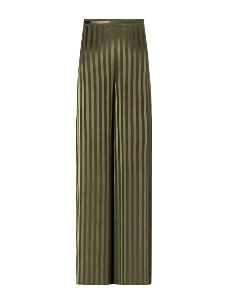 The Amanda Striped Silk-jacquard Wide-leg Pants The Amanda Striped Silk-jacquard Wide-leg Pants