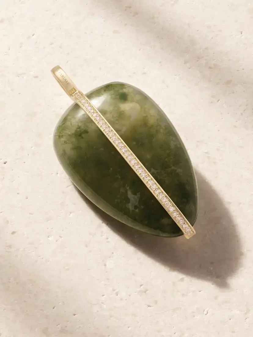 By Pariah Xl Pebble 14-karat Recycled Gold, Diamond And Agate Pendant - Green | Thumbnail 3 By Pariah Xl Pebble 14-karat Recycled Gold, Diamond And Agate Pendant - Green | Thumbnail 3