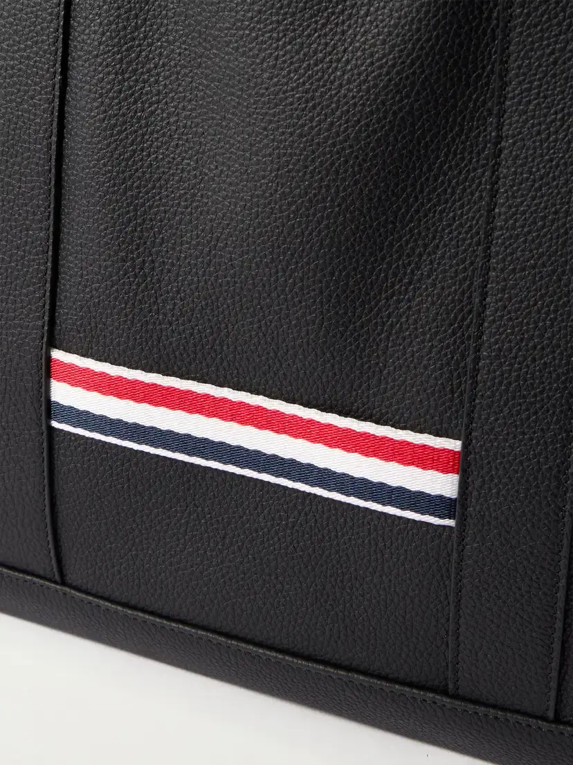 Thom Browne Tool Striped Grosgrain-trimmed Full-grain Leather Tote | Thumbnail 5