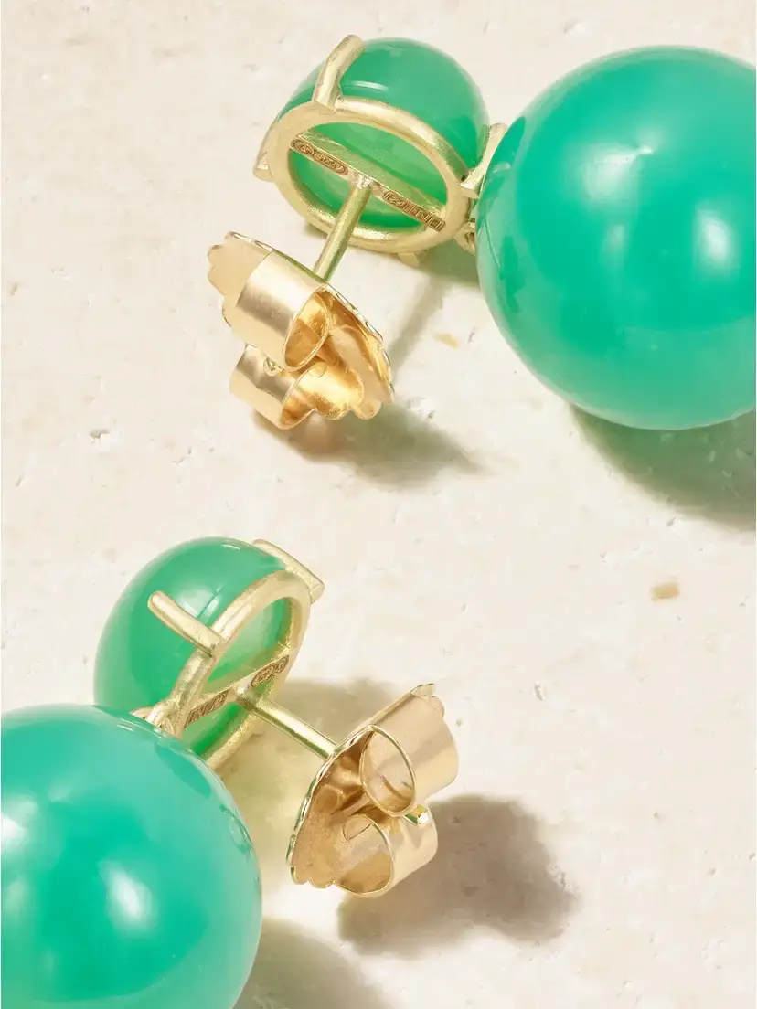 Irene Neuwirth Gumball 18-karat Gold Chrysoprase Earrings | Thumbnail 3 Irene Neuwirth Gumball 18-karat Gold Chrysoprase Earrings | Thumbnail 3
