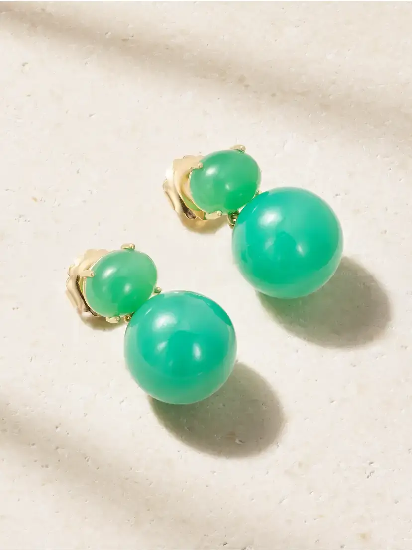 Irene Neuwirth Gumball 18-karat Gold Chrysoprase Earrings