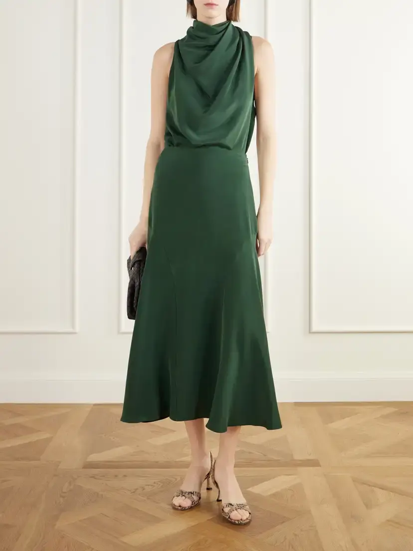 Altuzarra Elton Paneled Silk-satin Midi Skirt | Thumbnail 2