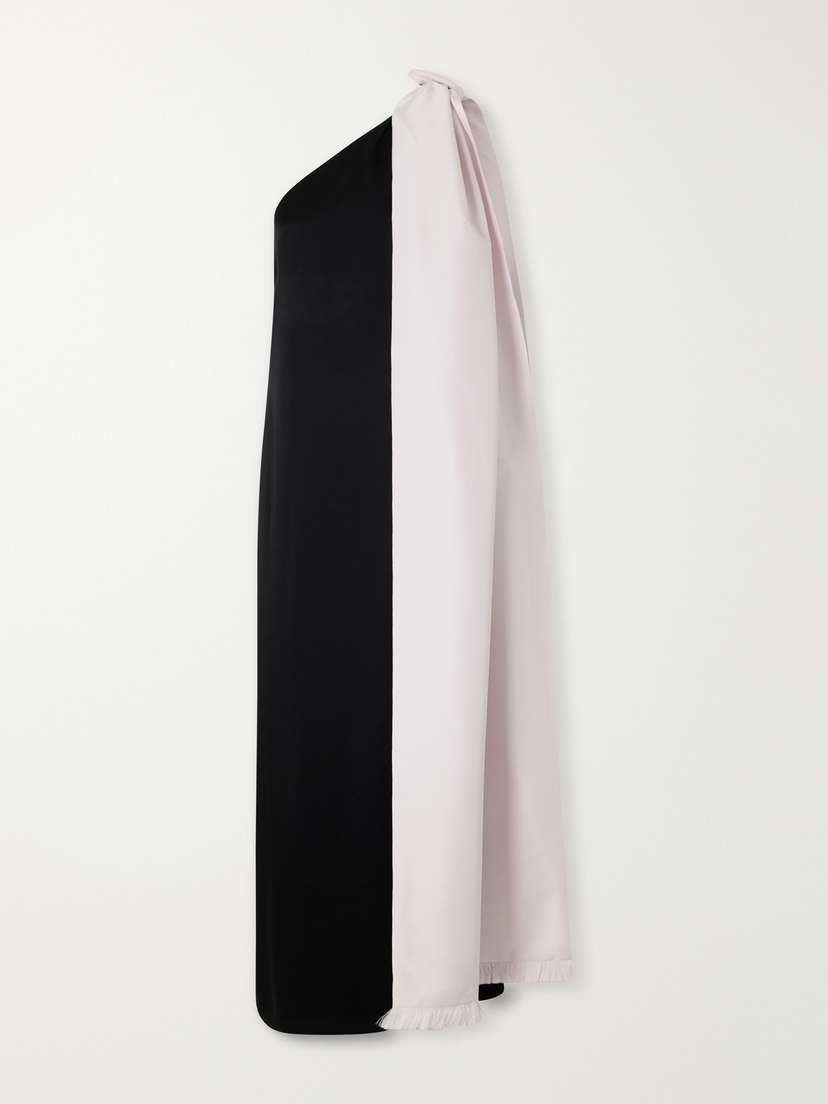 BERNADETTE Ross Two-tone One-shoulder Satin Gown