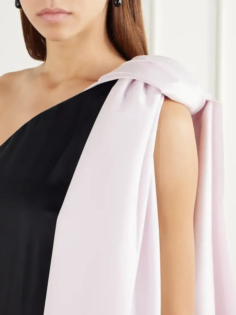 BERNADETTE Ross Two-tone One-shoulder Satin Gown | Thumbnail 4